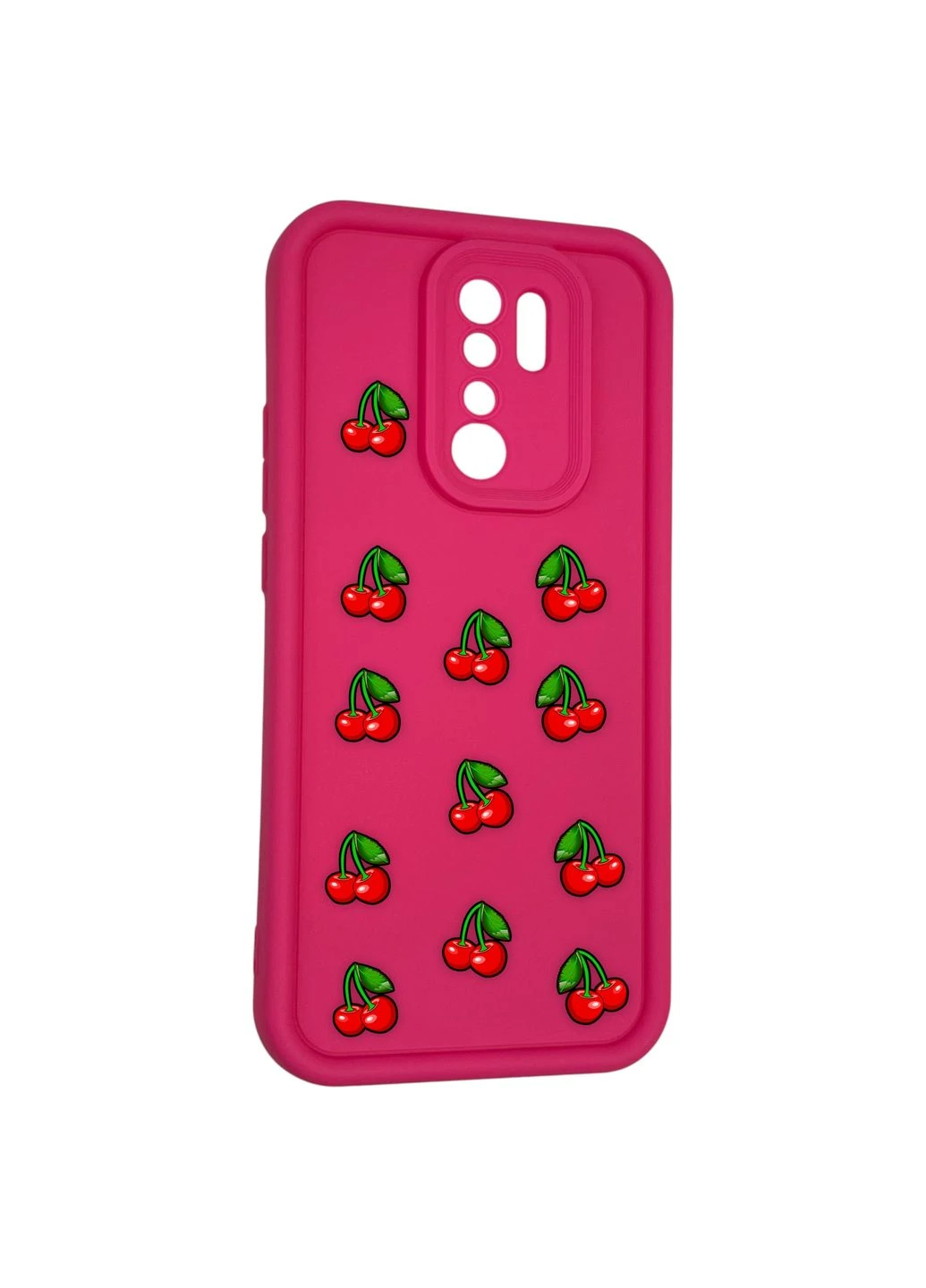Чехол силиконовый оригинальный Soft Touch с 3D принтом вишенки для Redmi 9 (Полная защита камеры) Xiaomi (378978202)