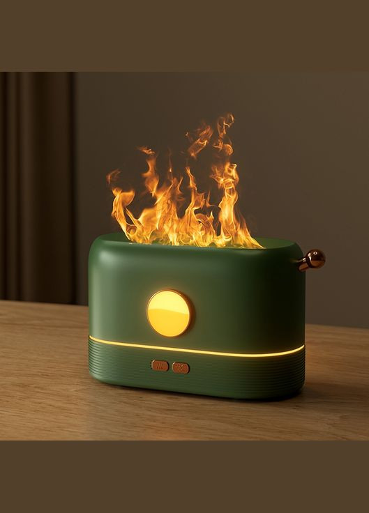 Увлажнитель воздуха, портативный аромадифузор с имитацией огня KC-026 200 мл, Green Kinscoter (322415388)