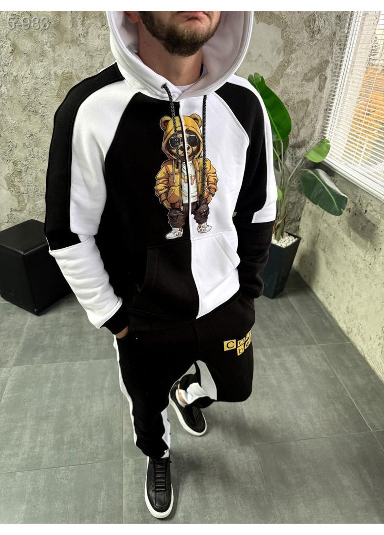 Костюм спортивний чоловічий утеплений з принтом дтф No Brand (372492605)