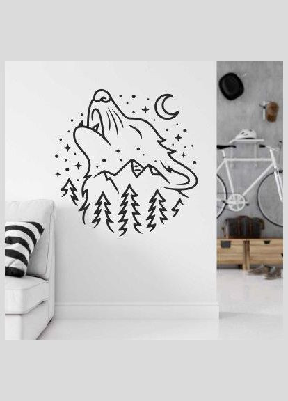 Вінілова інтер'єрна декор на стіну та шпалери «Вій на місяць» Кавун наклейка (316189977)