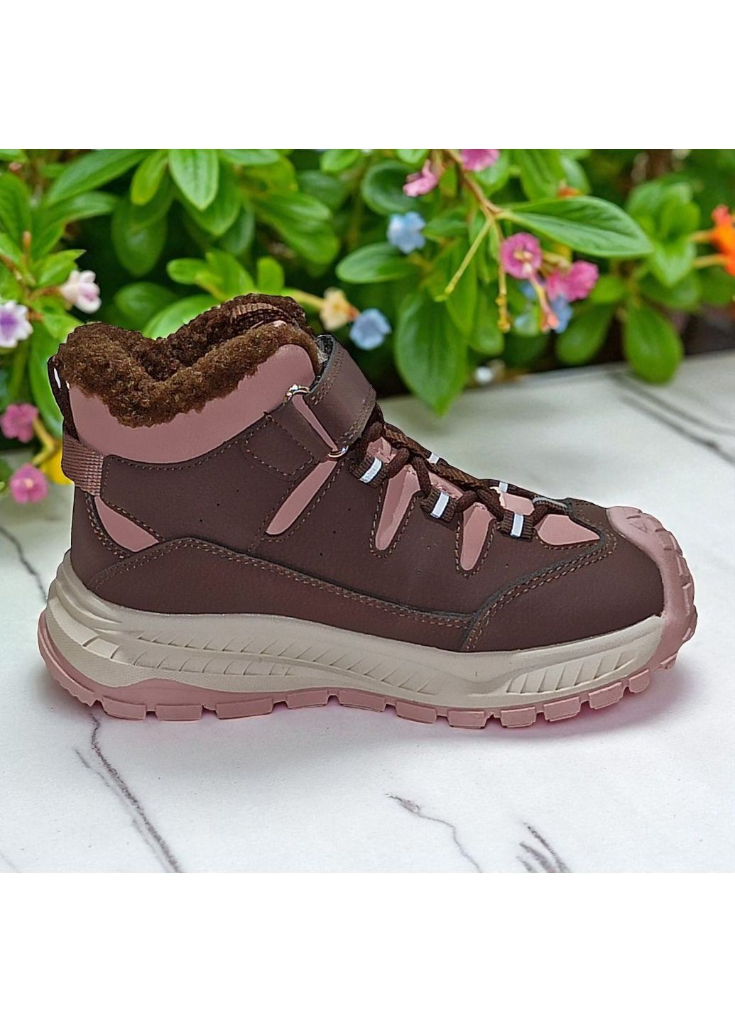 Зимові черевики на овчині для дівчинки, дутики на липучках, зимові хайтопи для дівчинки Tom.M (367049734)