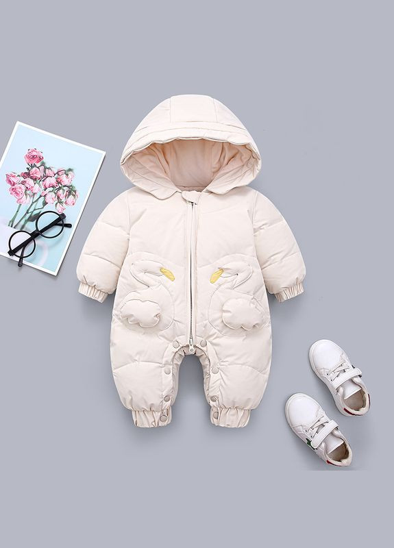 Комбинезон детский однотонный с лебедями ( ) (10182) Qoopixie (341321860)