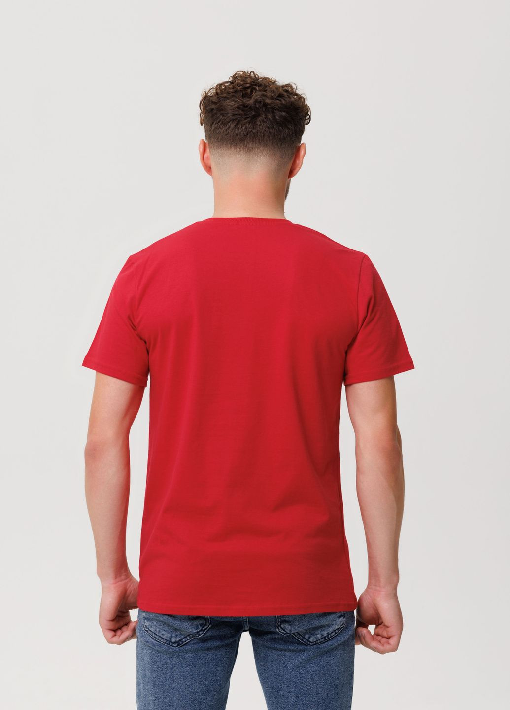 Красная футболка мужская приталенная Наталюкс 12-1338