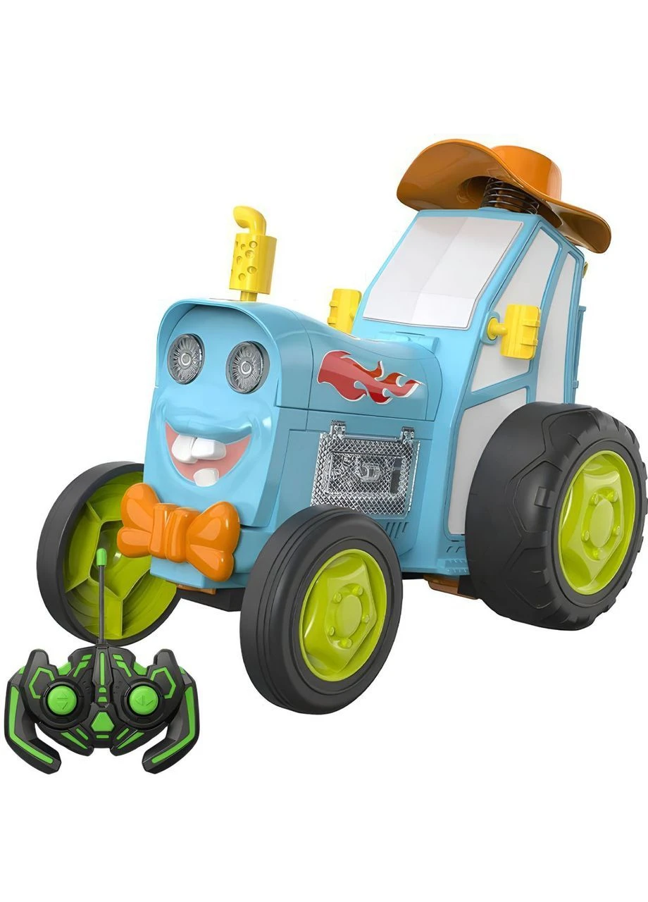 Детский интерактивный прыгающий трактор 2101-1/МК на радиоуправлении Crazy Car, голубой No Brand 2101-1/МК (383477122)