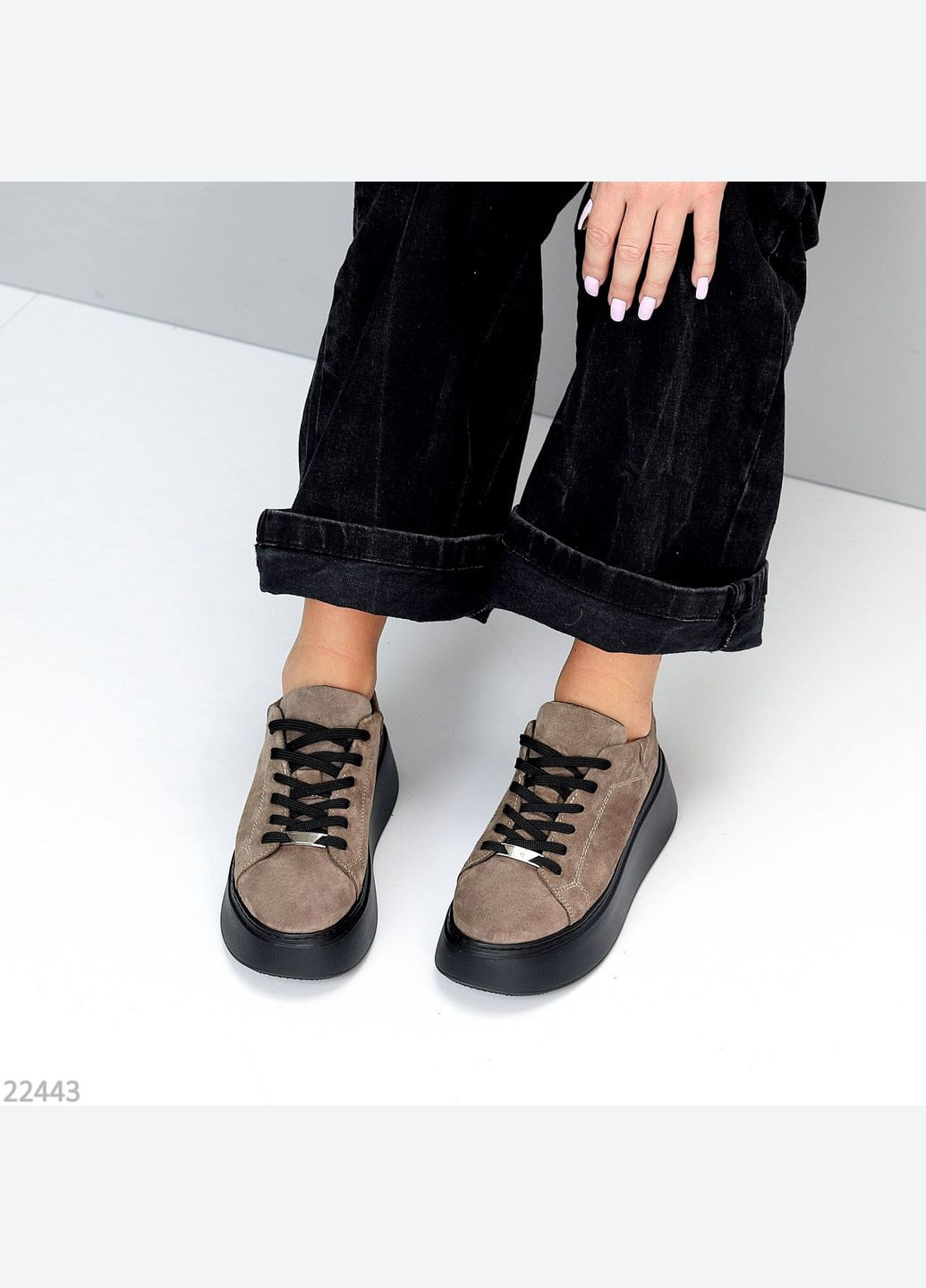 Кроссовки No Brand серо-коричневые всесезоны (316506770)