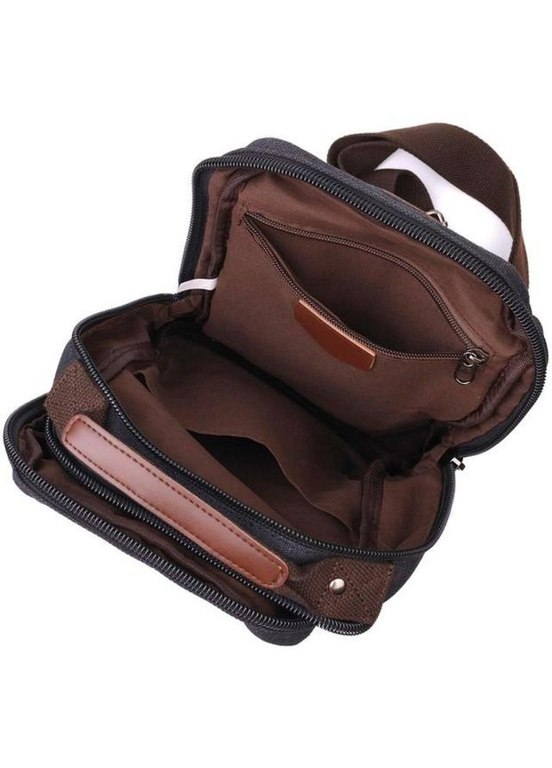 Сумка слинг мужская через плечо на одну шлейку из прочного текстиля средняя Черный 35752 Vintage (336889606)