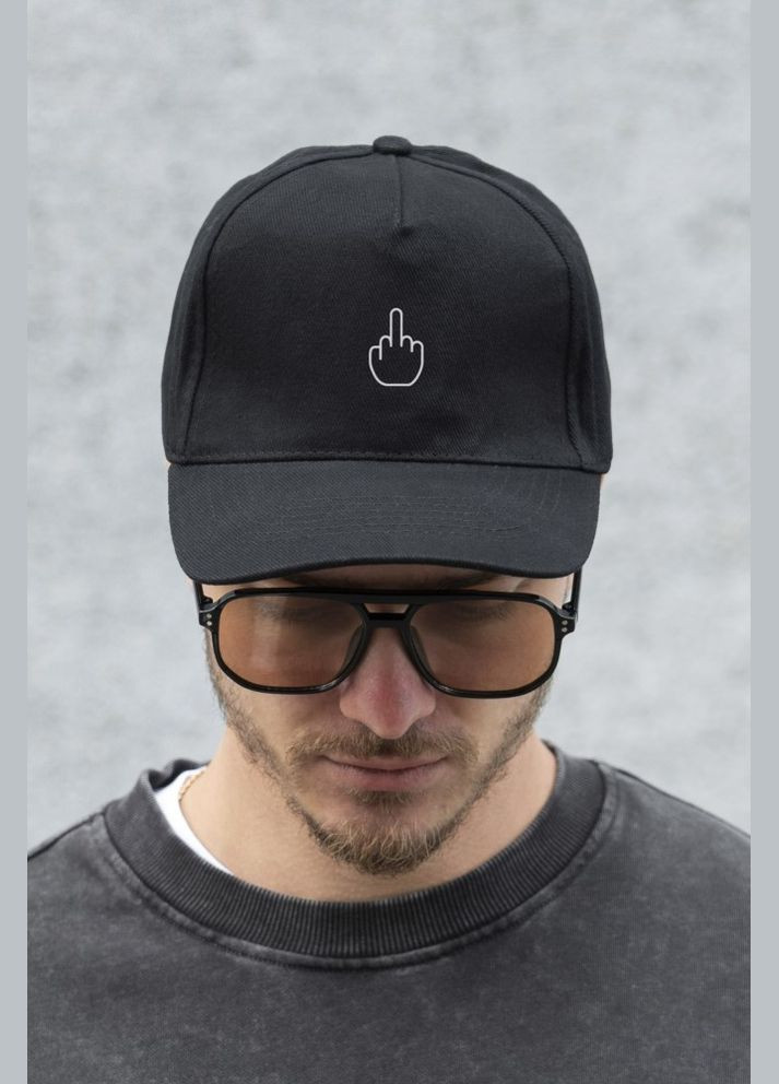 Кепка бейсболка тракер з принтом Finger Black Without (340947293)
