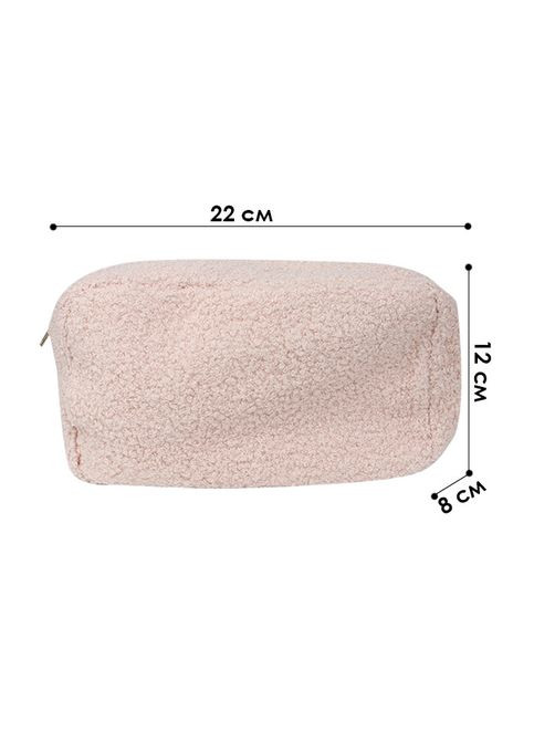 Жіноча косметичка B0220 Pink несесер органайзер дорожній б'юті кейс плюшева 6 шт. Lesko (352011704)