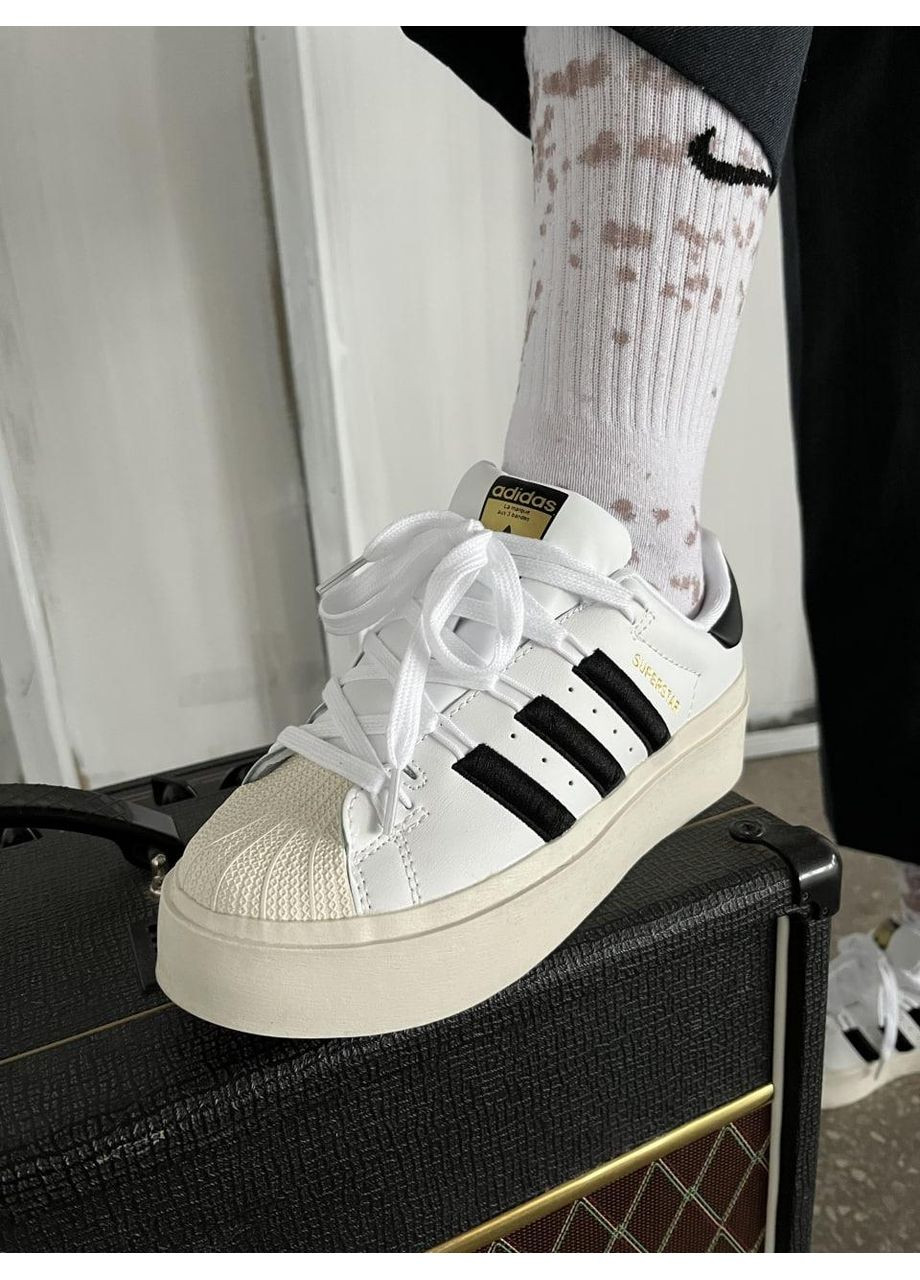 КРОСІВКИ ЖІНОЧІ ADIDAS SUPERSTAR BONEGA BLACK WHITE АДІДАС СУПЕРСТАР No Brand чорні демісезони (368855019)