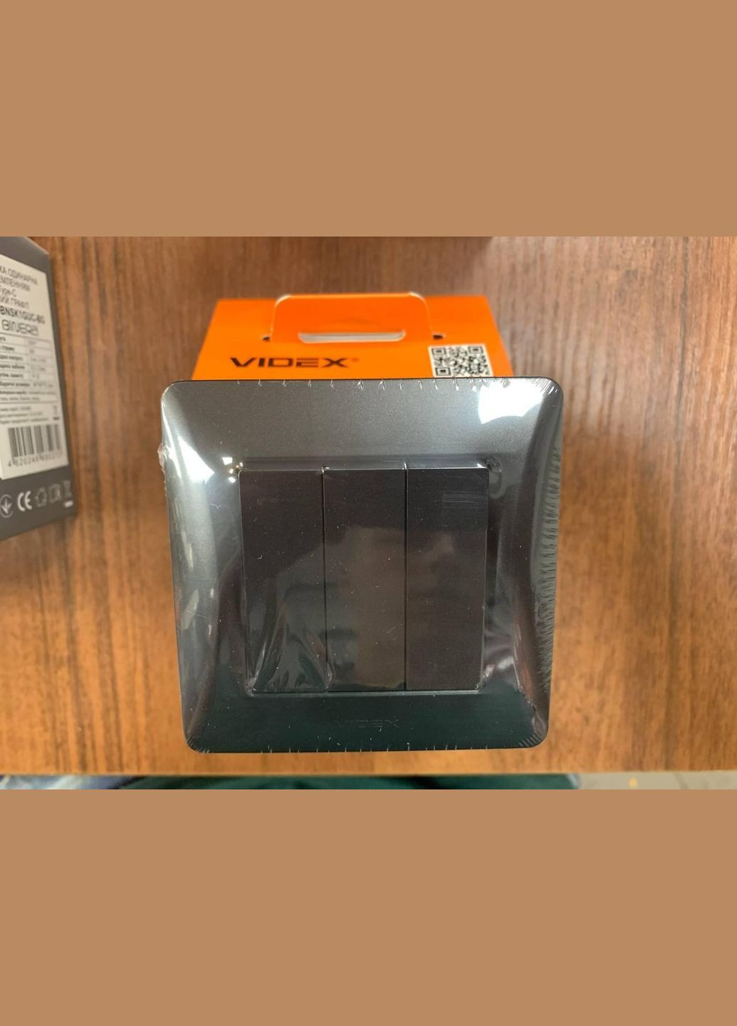 Выключатель 3 кл. BINERA Черный графит Videx (355267829)