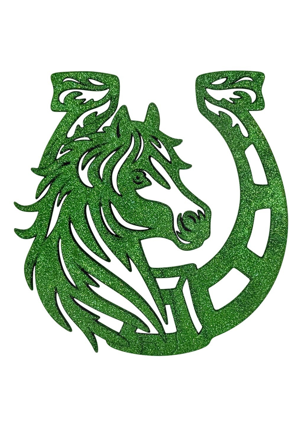 Елочная игрушка Лошадь-подкова 11х11х0,5 см белый MIS LT (365627756)