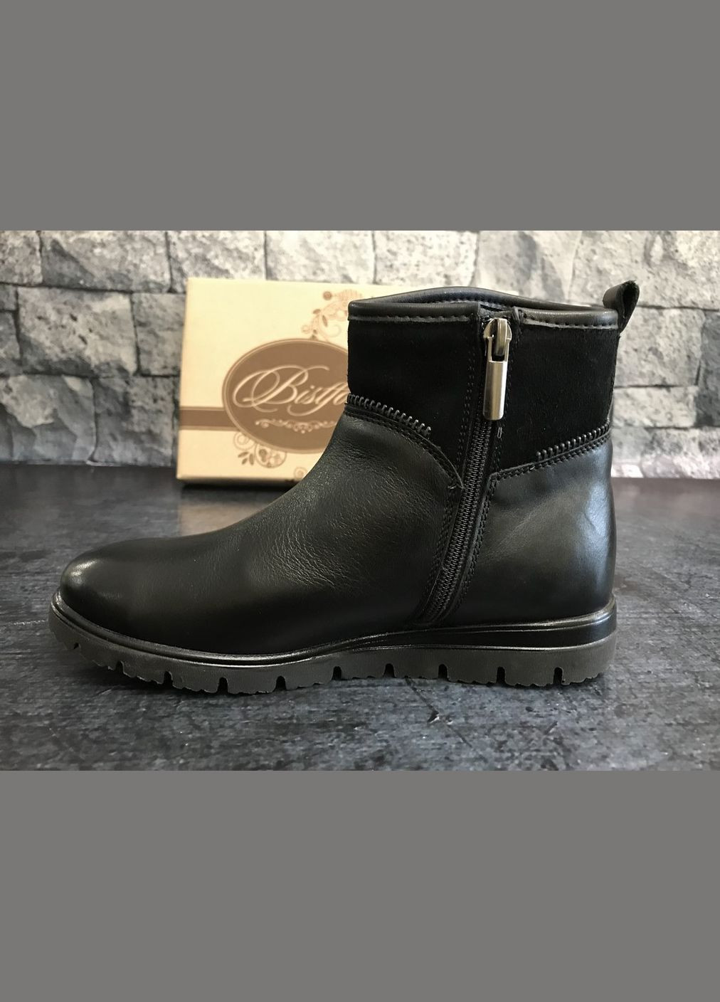 Демісезонні черевики для дівчаток в комбінація шкіри і замші Bistfor Черевики (305576178)