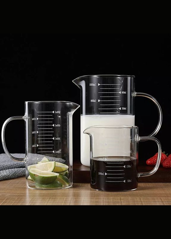 Мірний кухоль 1л з бамбуковою кришкою з термостійкого скла Hell (303213318)