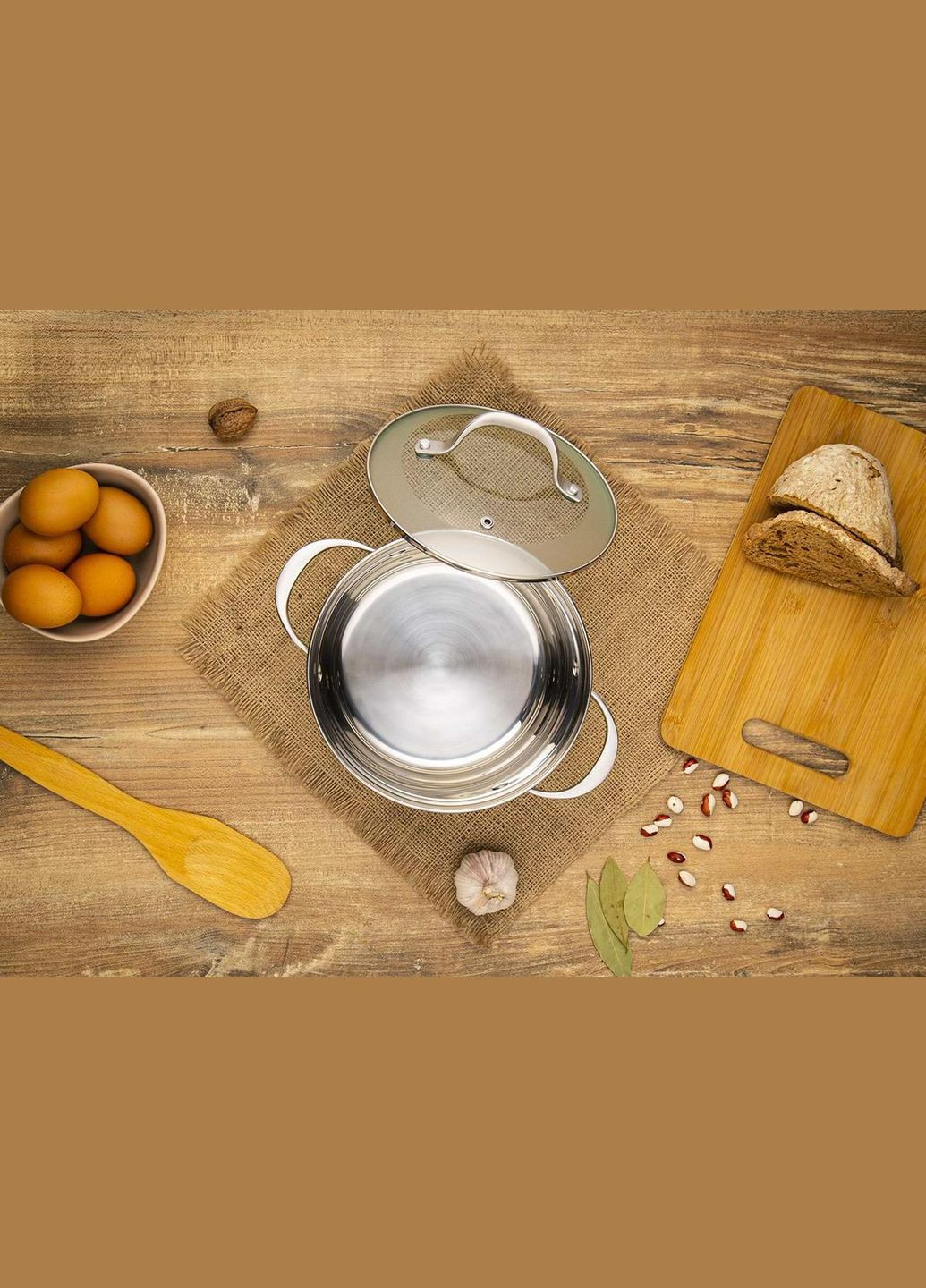 Кастрюля нержавейка с крышкой Lokka 20 см, 3.9 л (26-242-034) Krauff (334713936)