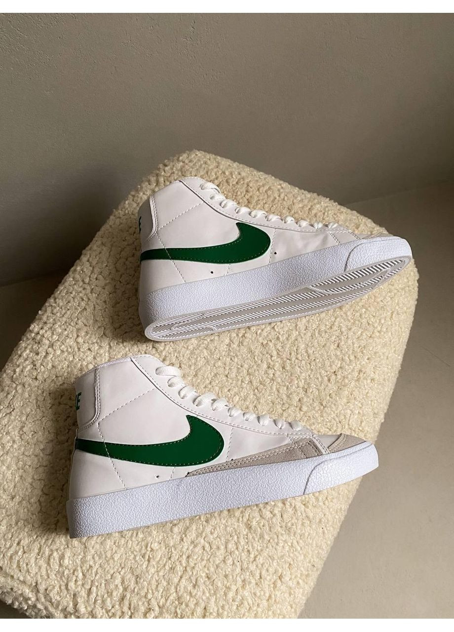 КРОССОВКИ ЖЕНСКИЕ NIKE BLAZER HIGH WHITE GREEN НАЙК БЛЕЙЗЕР No Brand серые демисезоны (367172500)