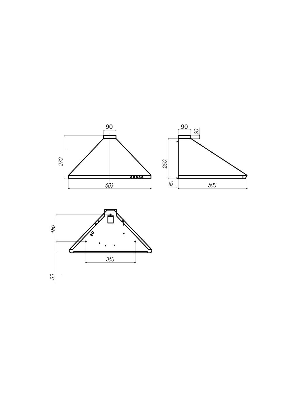 Вытяжка кухонная Фортуна Турбо 50,3см 420м3 Коричневая Profit M (326795433)