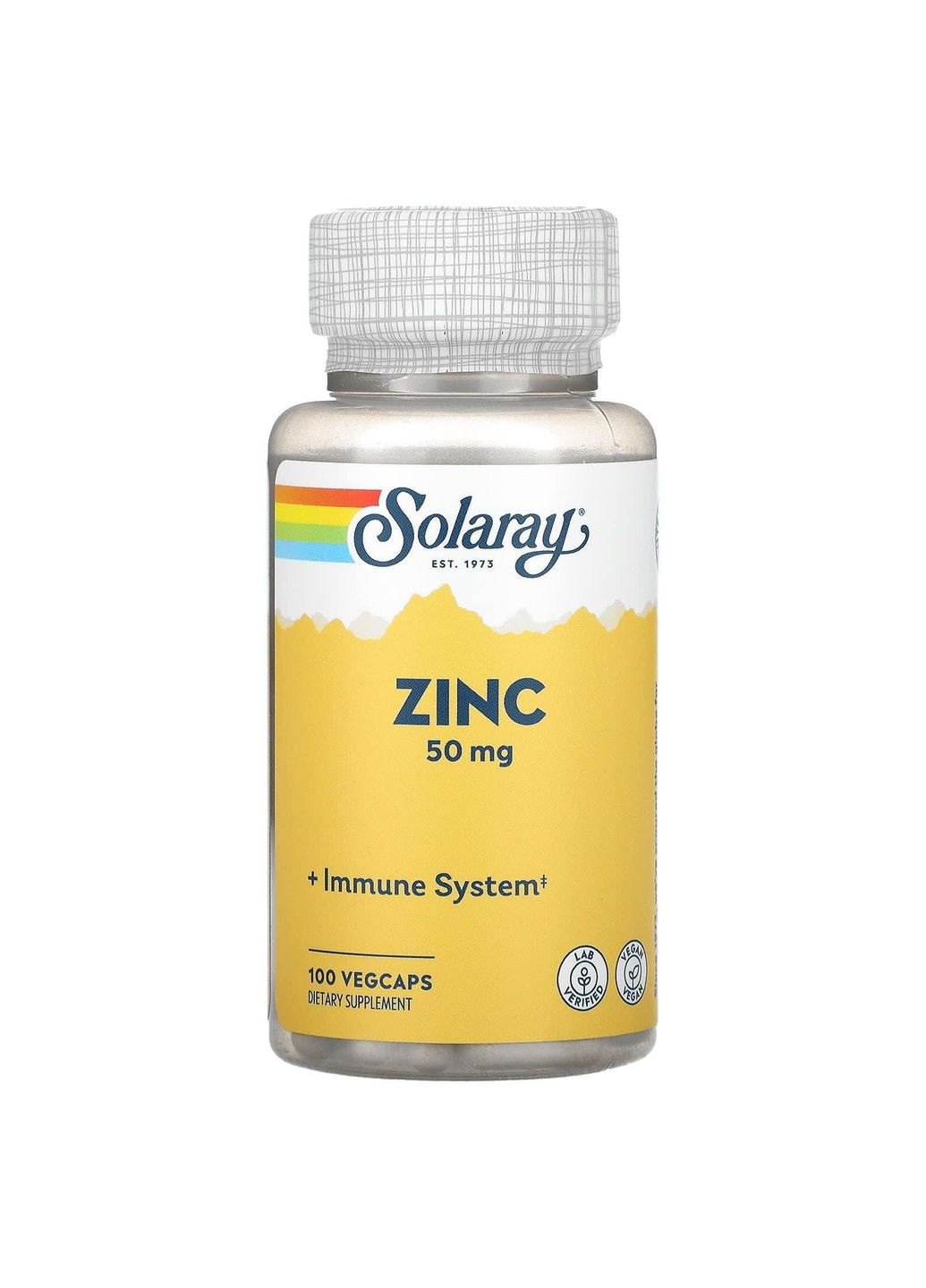 Хелатный цинк, Zinc,, 50 мг, 100 капсул Solaray (367985410)