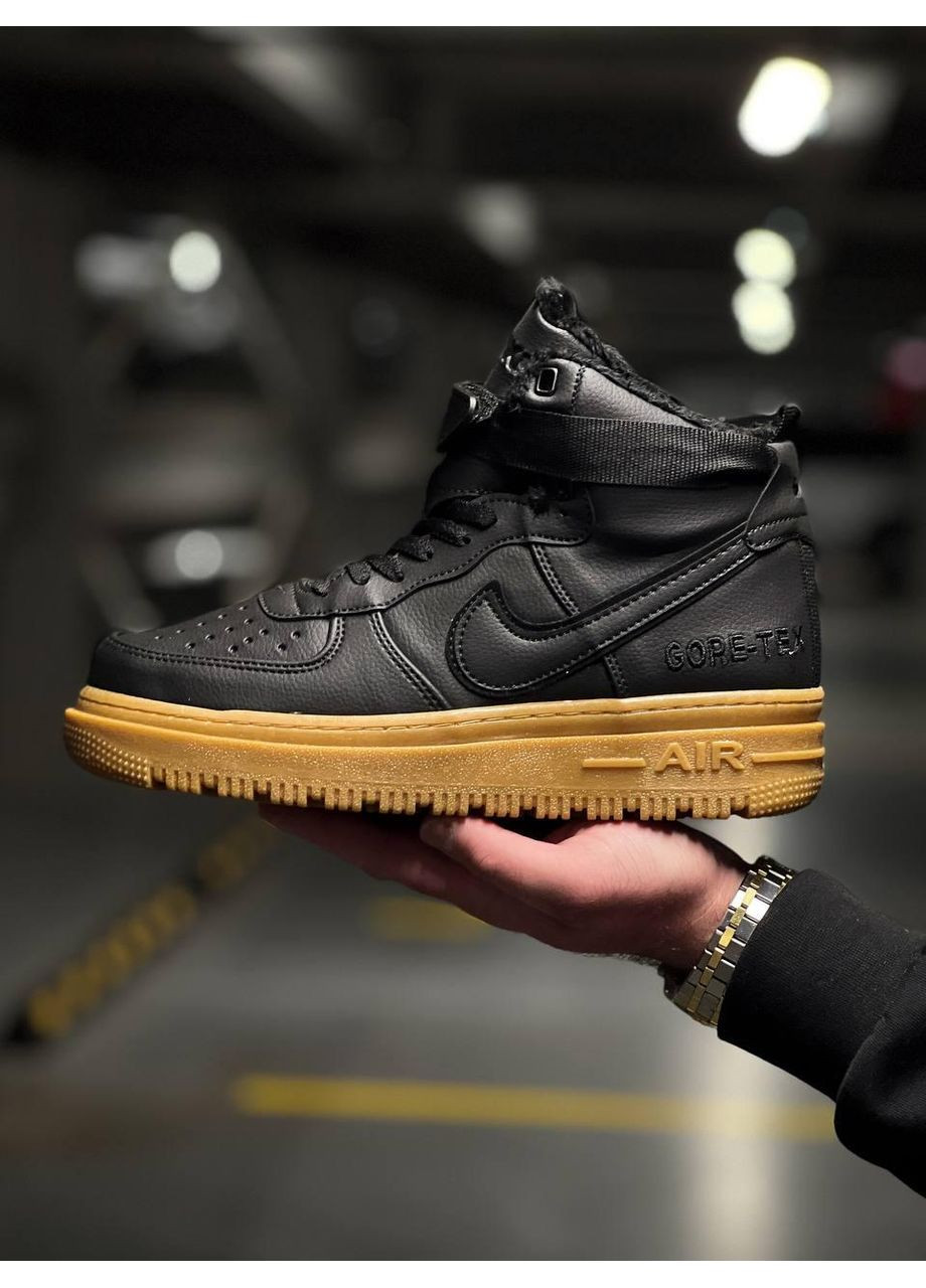 Чорні Осінні кросівки чоловічі nike air force 1 gore-tex найк аір форс 1 преміум No Brand