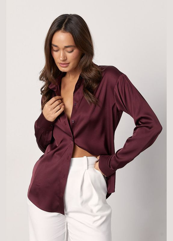 Бордовая классическая женская рубашка ARTMON