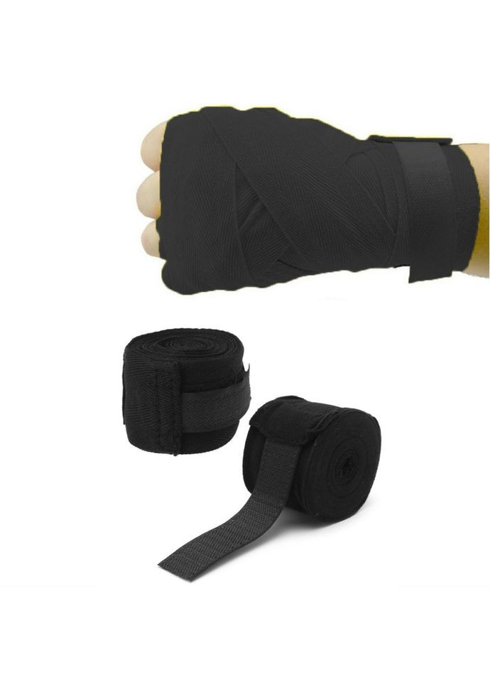 Боксерские бинты Hard NE-BOX-N1BK 3 метра, нейлоновые, черные Newt (334010844)
