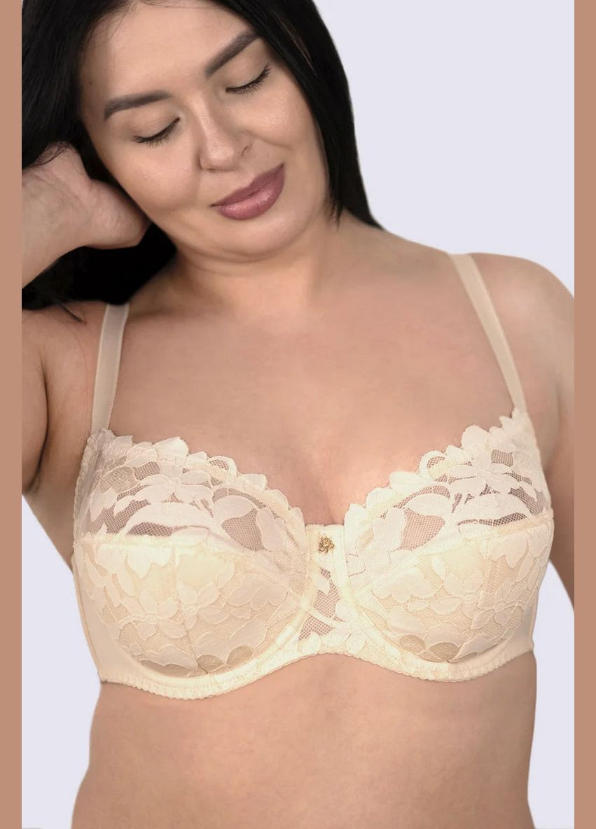 Бежевый брасьер полудублированный бюстгальтер Elita с косточками