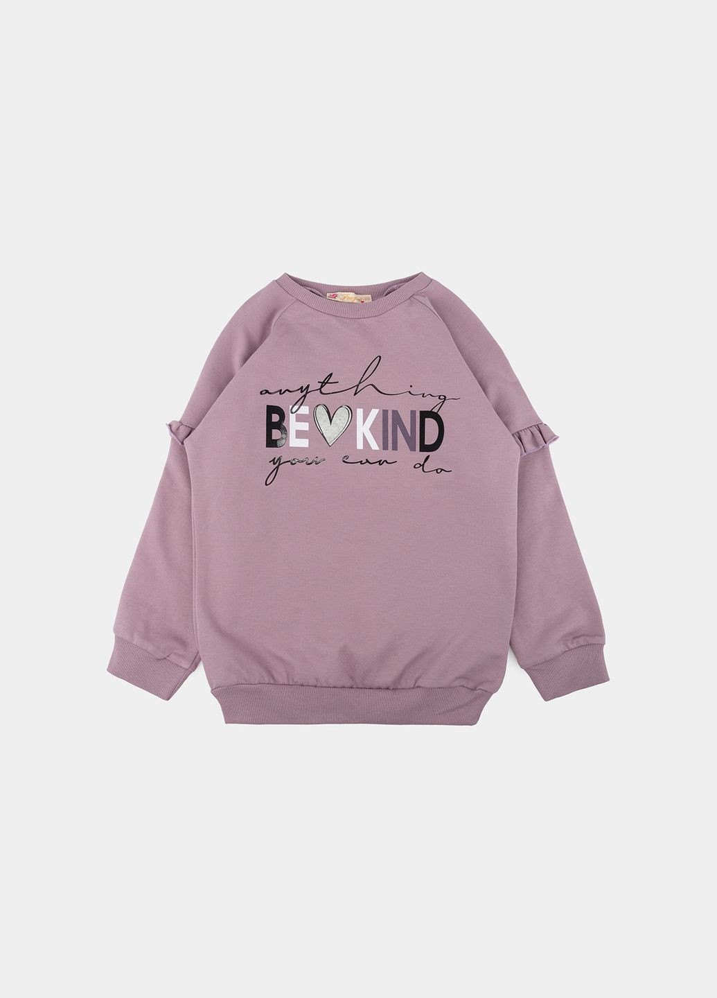 Pengim світшот для дівчинки колір пудровий cb-00233967 світло-рожевий футер