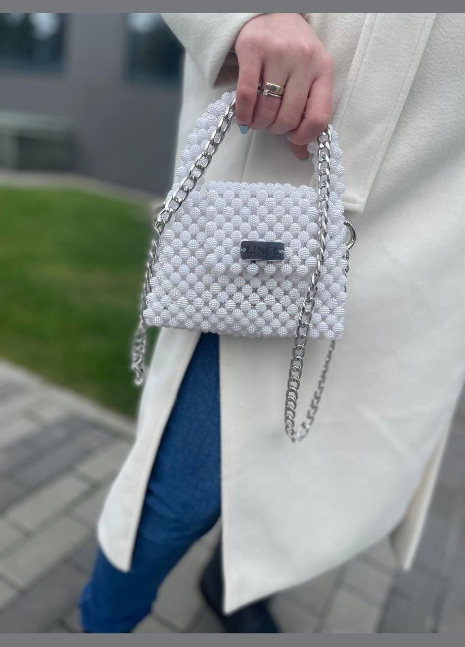 Сумка белая из бусин бусин маленькая ручная работа Felicita (336377750)