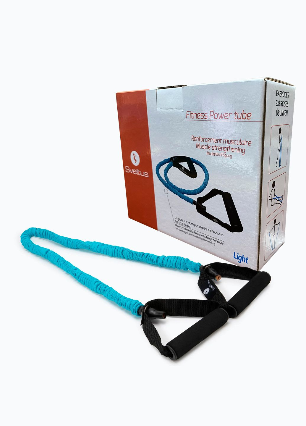 Эспандер трубчатый для фитнеса синий, в коробке (SLTS-3903) Sveltus light power (293851349)