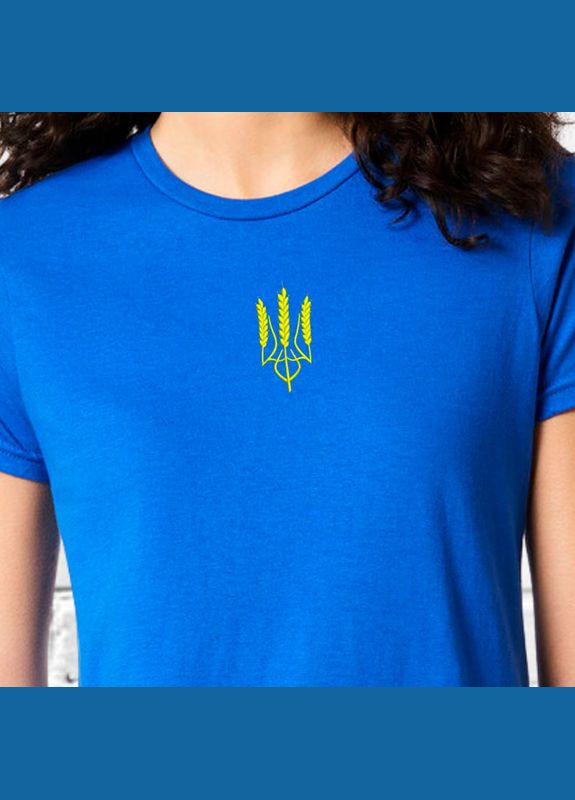 Футболка с вышивкой трезубца (колос) 02-2 женская (746572-15-2) No Brand - (330813150)
