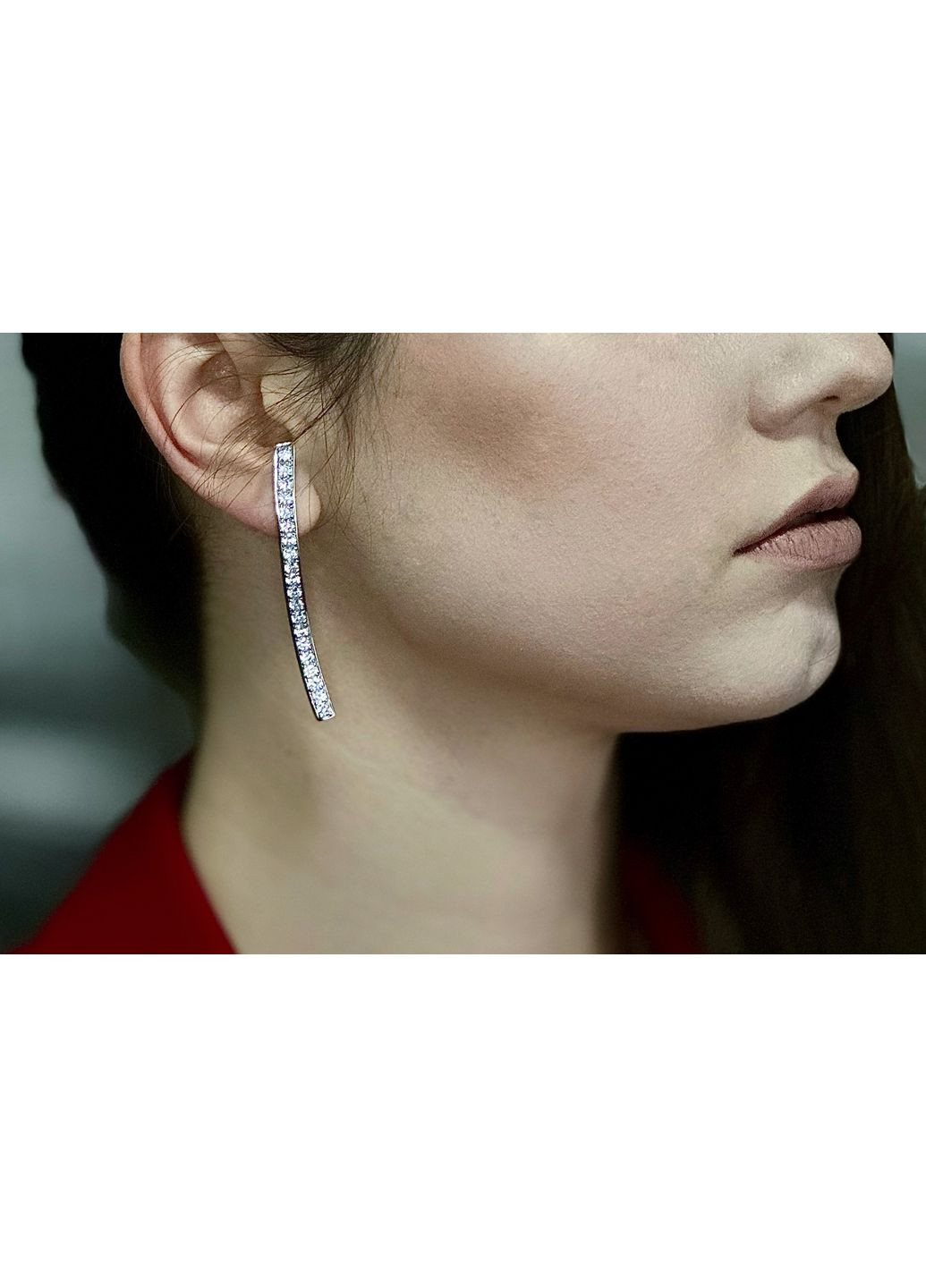 Срібні сережки з білим кубічним цирконієм покриті родієм — сила в блиску Family Jewelry House (361224890)