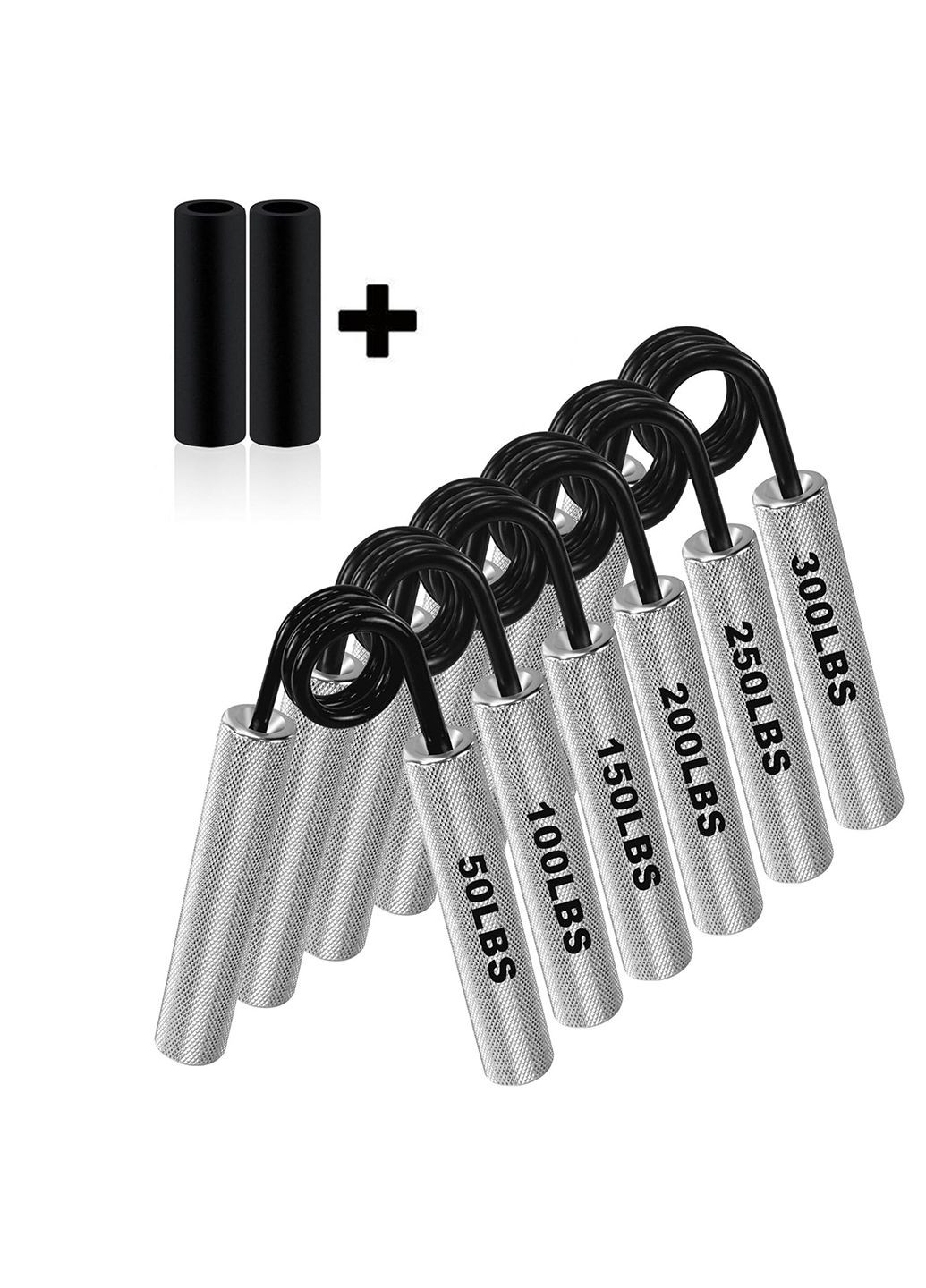 Набір професійних кистьових еспандерів з 6шт з навантаженнями від 50lb - 23кг до 300lb - 136кг No Brand (314933720)