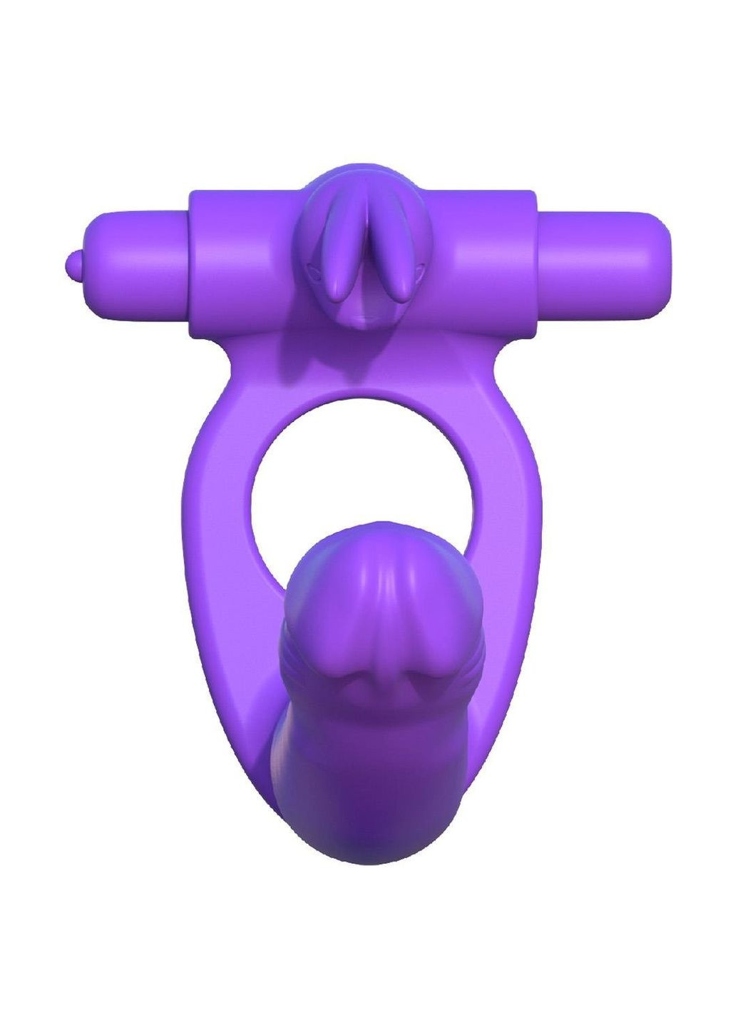 Насадка на член для двойного проникновения с вибрацией, фиолетовая, 19.5х2.7 см. Pipedream (366667803)