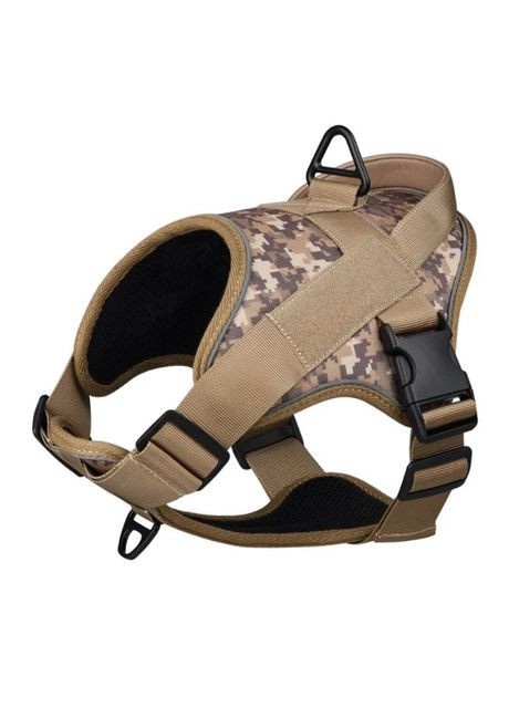 Шлея для собак, тактичний жилет з ручкою, Коричневий Піксель S (40-50см) Hong (299915536)