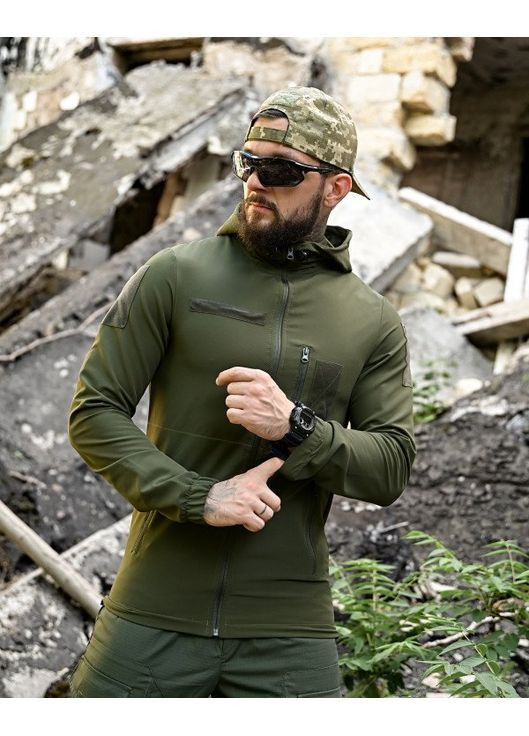 Тактична чоловіча легка куртка олива No Brand (362571387)