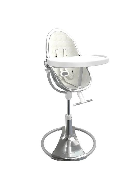 Стульчик для кормления FRESCO Silver/Coconut white Cotton Bloom E10535-S\U10543-CW (353308375)