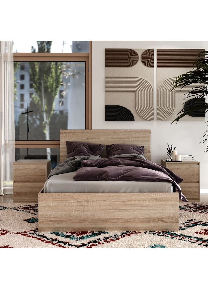 Кровать 140x200 Light 1432*401*2032 Дуб сонома светлый (LT15130000000) Art In Head (366032026)