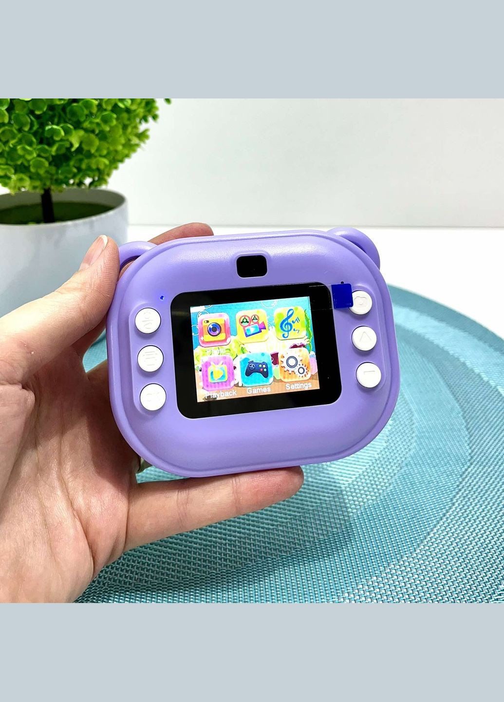 Фотоаппарат-принтер фронтальная камера чб печать USB-кабель 2 рулона термобумаги звук фото видео игры SD разъем (C 66631) No Brand (308859429)