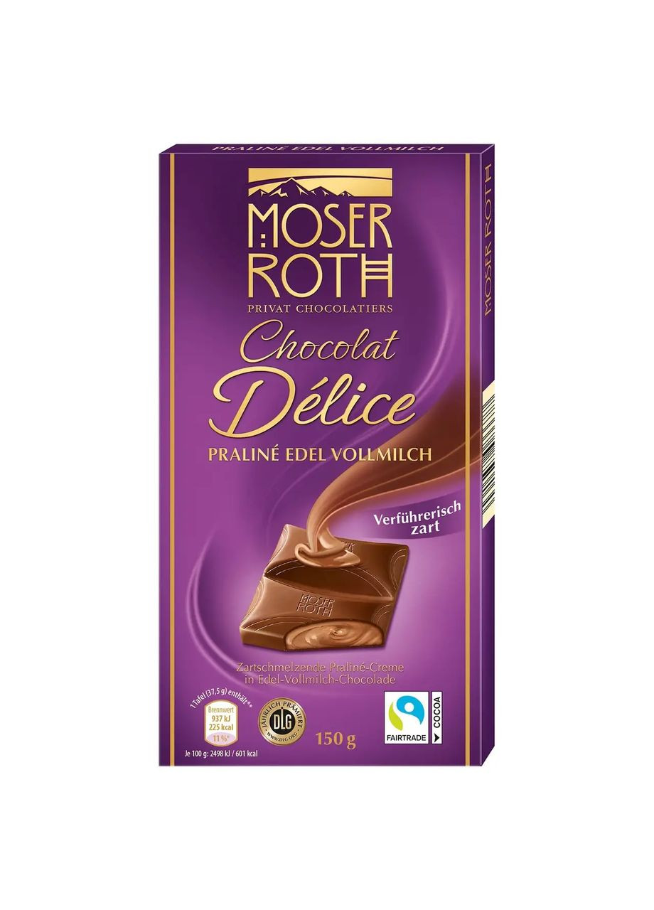Шоколад Молочный Praline Edel Vollmilch 150 г Германия Moser Roth (346049551)