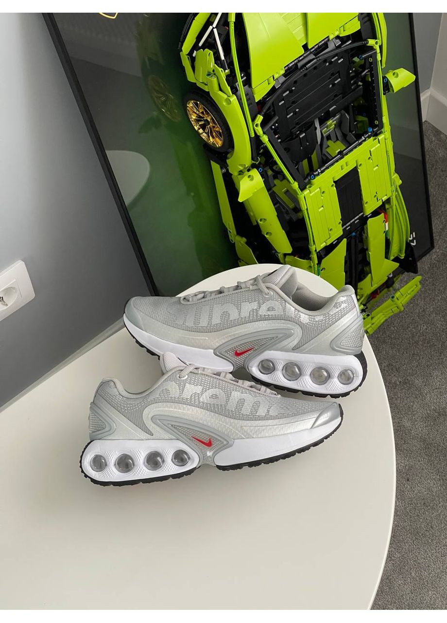 Срібні Осінні кросівки чоловічі і жіночі nike air max dn supreme silver bullet | найк аір макс супрім срібні No Brand