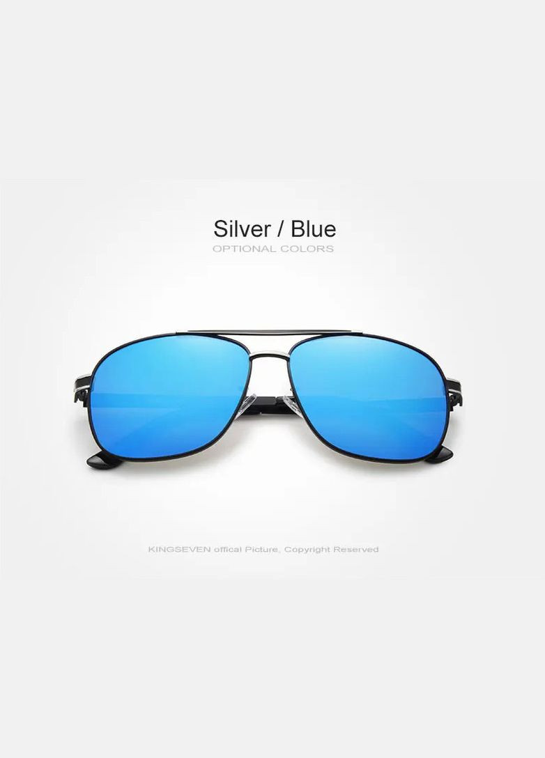 Чоловічі поляризаційні сонцезахисні окуляри N738 Silver Blue KINGSEVEN (303401670)