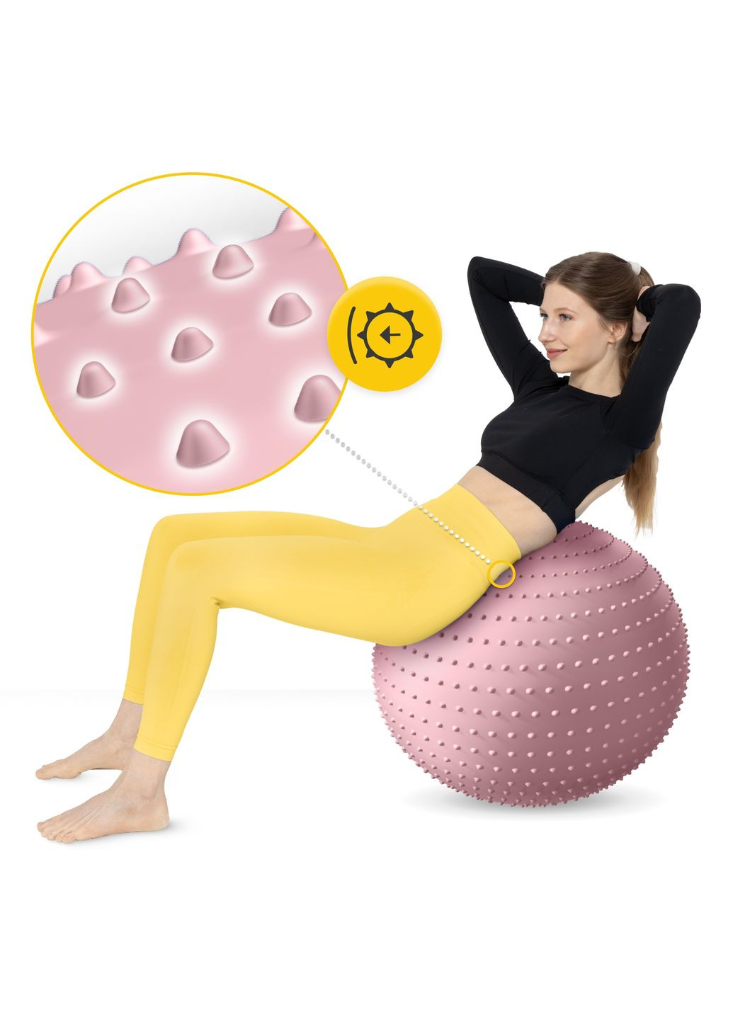 Мяч для фитнеса (фитбол) 65 см массажный Anti-Burst Pink () 4FIZJO P-5905973400220 (345714805)