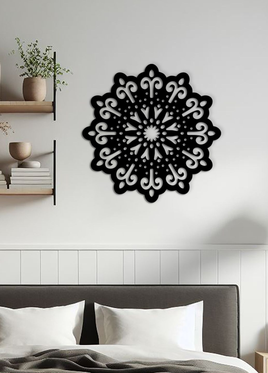 Современный декор стен, интерьерная картина из дерева "Цветочная мандала", минималистичный стиль 40х40 см Woodyard (291412183)