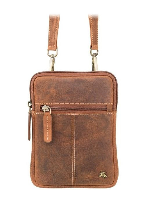 Маленькая сумка мужская из винтажной кожи S10 OIL TAN Visconti (303831788)