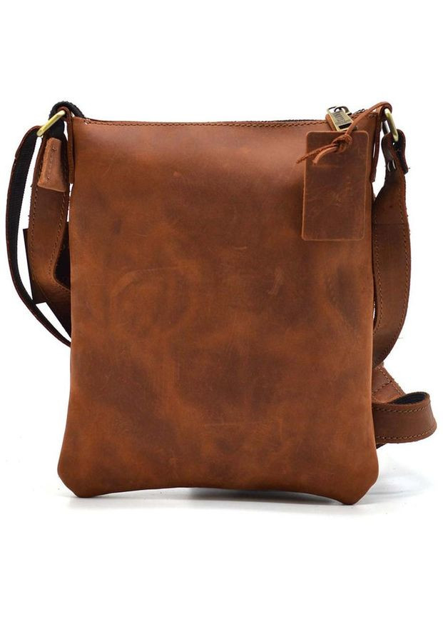 Сумка планшет через плече чоловіча з натуральної шкіри середня для документів та для телефону Коричневий 35894 TARWA (337466441)