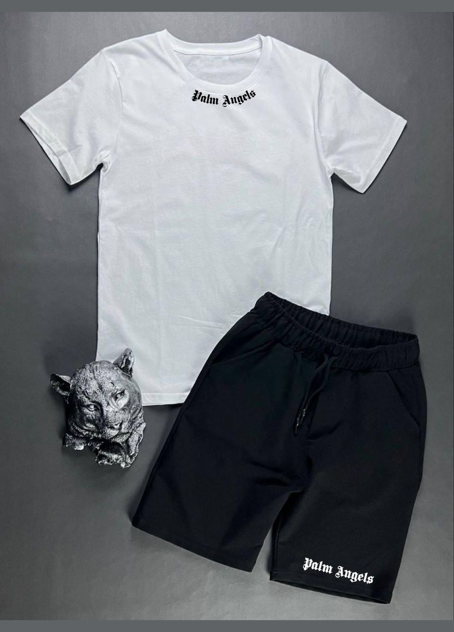 Чорно-білий комплект palm angels (шорти,футболка) No Brand