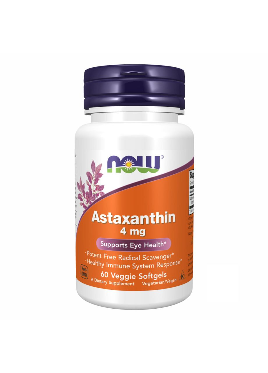 Astaxanthin 4 mg - 60 Veg Softgels Now Foods (369396963)