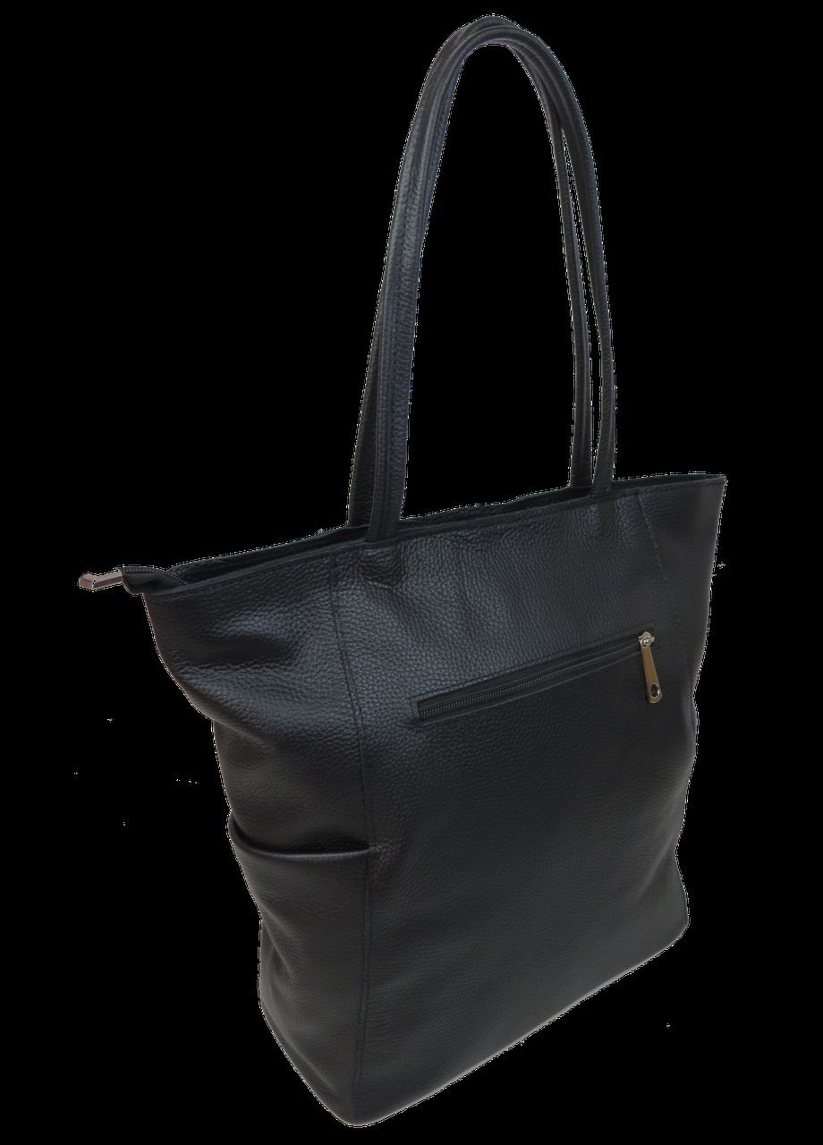 Жіноча шкіряна сумка на двох ручках Україна Чорна Borsacomoda (336885030)