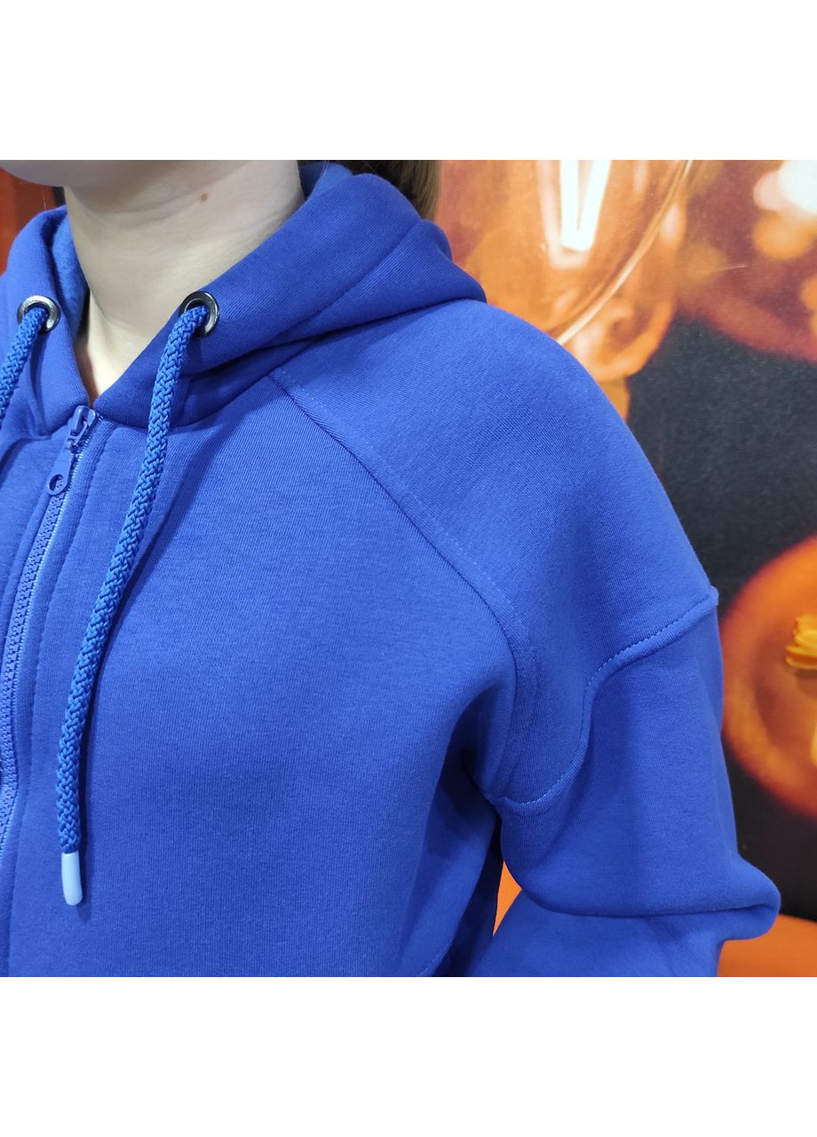 Толстовка женская теплая на флисе молния карманы М синяя AKSAN (354332011)