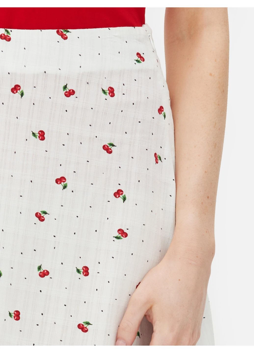 Спідниця літо,білий-червоний в візерунки, Primark (333145393)