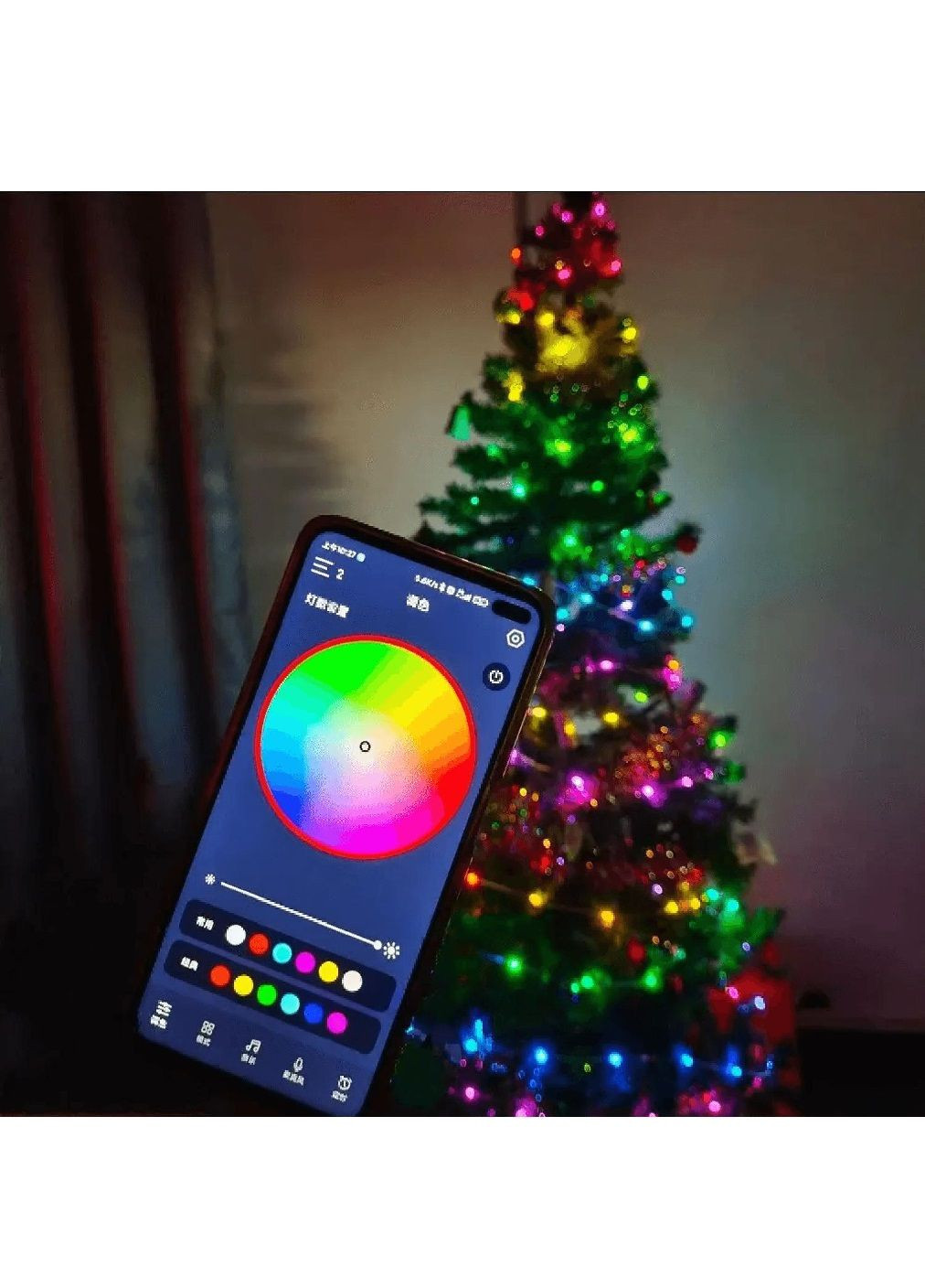 Светодиодная внутренняя комнатная умная смарт гирлянда лента нить с работой от USB пультом управления 10 м (478708-Prob) RGB Unbranded (308894405)